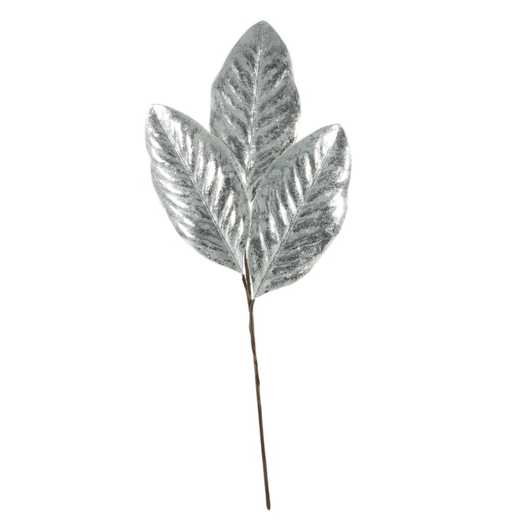 Metallic Silver Leaves - Home Decor & Garden Decoration (50cm Long)
