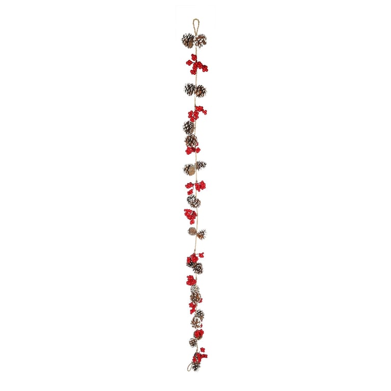 Cone & Red Berry Garland - 180cm Long Home Decor and Party Decoration