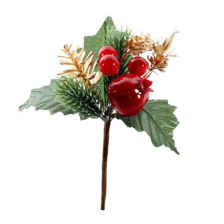 Red Berry with Rosehip 16cm Fruit Sculpture Home Decor Pick