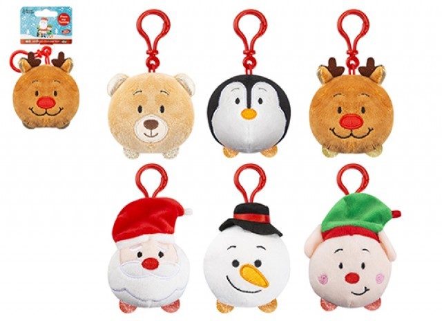 Christmas Musical Clip-On Soft Toy - Assorted Holiday Decor and Kids Gift
