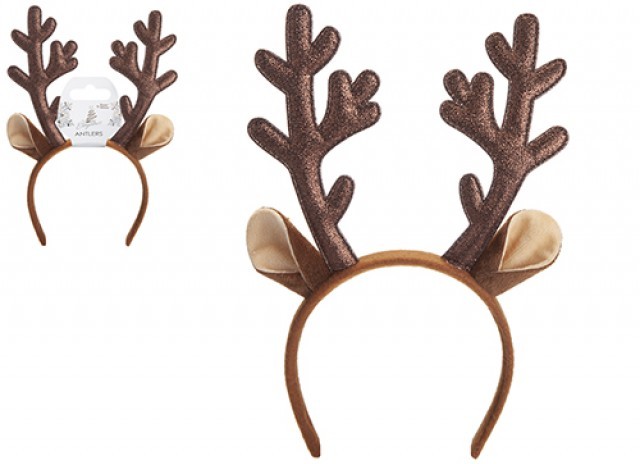 Natural Reindeer Antler Headband - Winter Warmth Deer Horn Decoration Accessory