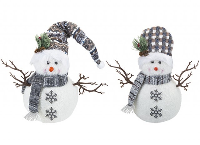 Fabric Snowman Decoration - Assorted Colors for Holiday Home Decor