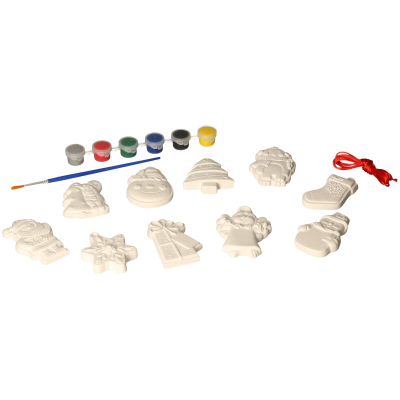 Paint Your Own Christmas Decorations Kit - 10 Piece Home Decor DIY Set