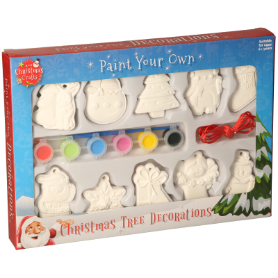 Paint Your Own Christmas Decorations Kit - 10 Piece Home Decor DIY Set