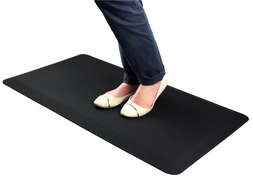 AFS-TEX 3000 Black Anti-Fatigue Standing Mat - Anti-Microbial & Non-Toxic Design for Office Use