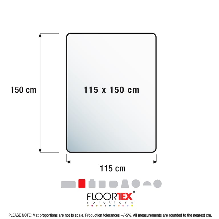 Megamat Extra Thick Heavy Duty Polycarbonate Chair Mat for Hard Floors & Carpets - 115 x 150cm