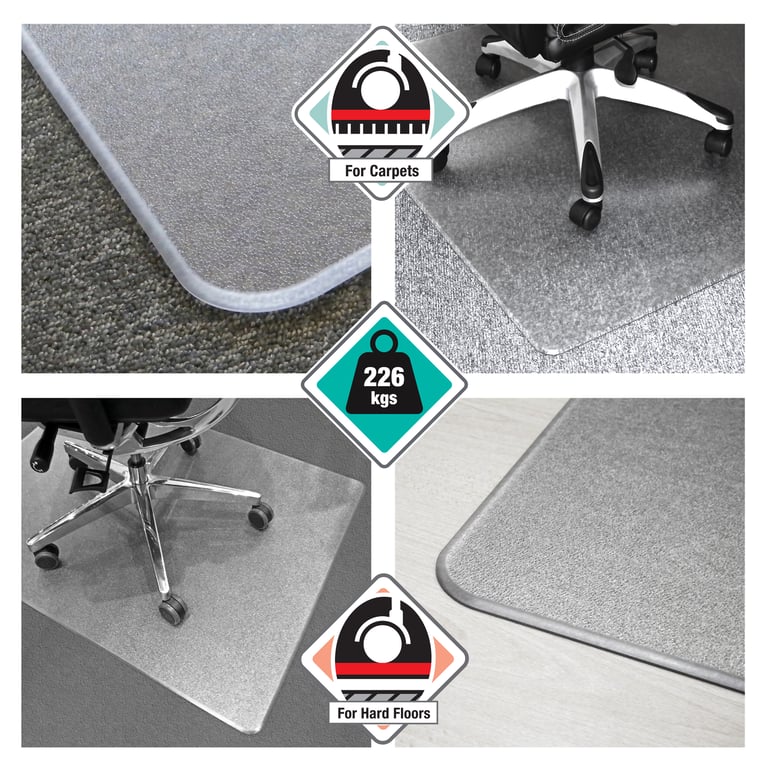 Megamat Extra Thick Heavy Duty Polycarbonate Chair Mat - 89 x 119cm