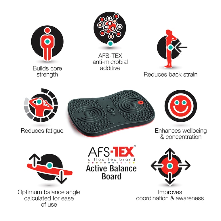 AFS-TEX Active Anti-Microbial Balance Board for Core Strength and Posture Improvement