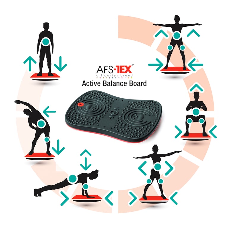 AFS-TEX Active Anti-Microbial Balance Board for Core Strength and Posture Improvement