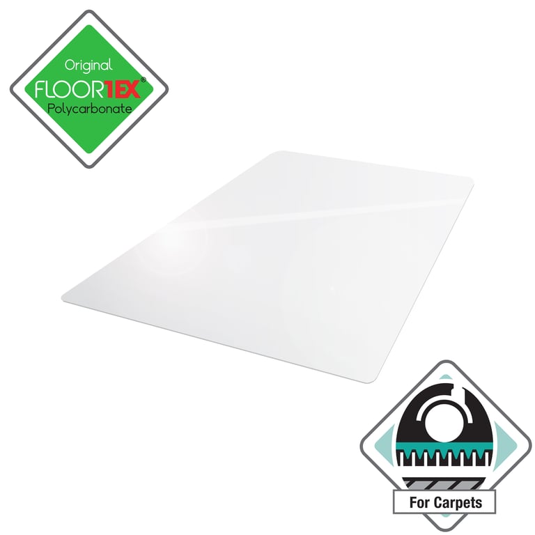 Cleartex Ultimat Polycarbonate Chair Mat - Ergonomic Carpet Protection with 40 Year Warranty