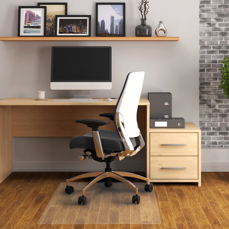 Advantagemat Vinyl Rectangular Chair Mat - Durable Hard Floor Protection & Ergonomic Solution