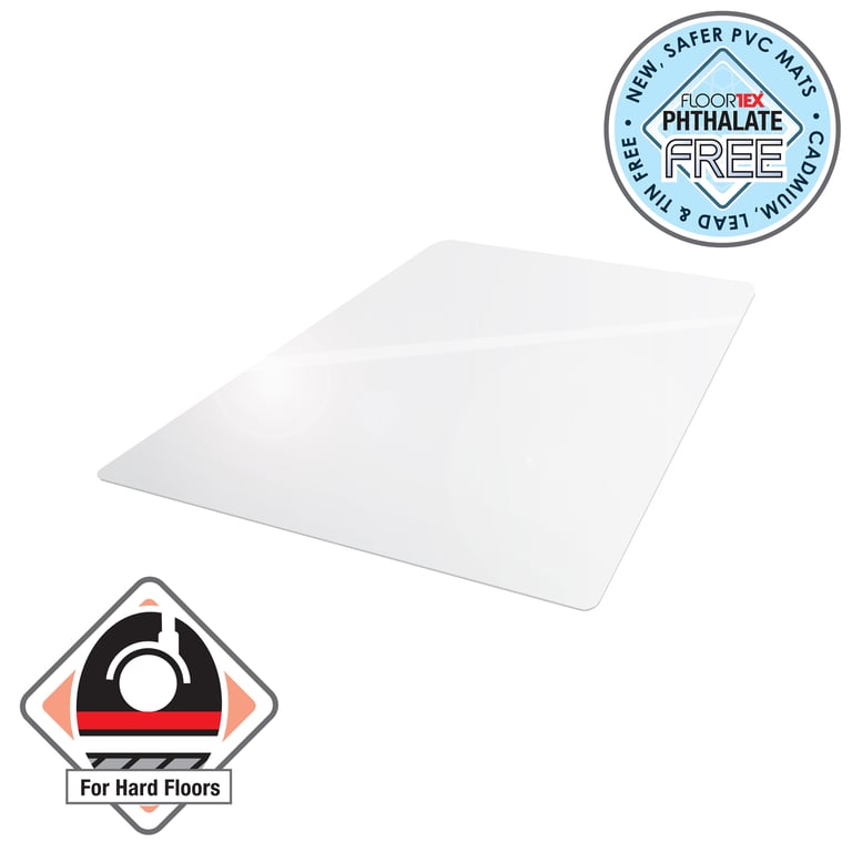 Advantagemat Vinyl Rectangular Chair Mat - Durable Hard Floor Protection & Ergonomic Solution