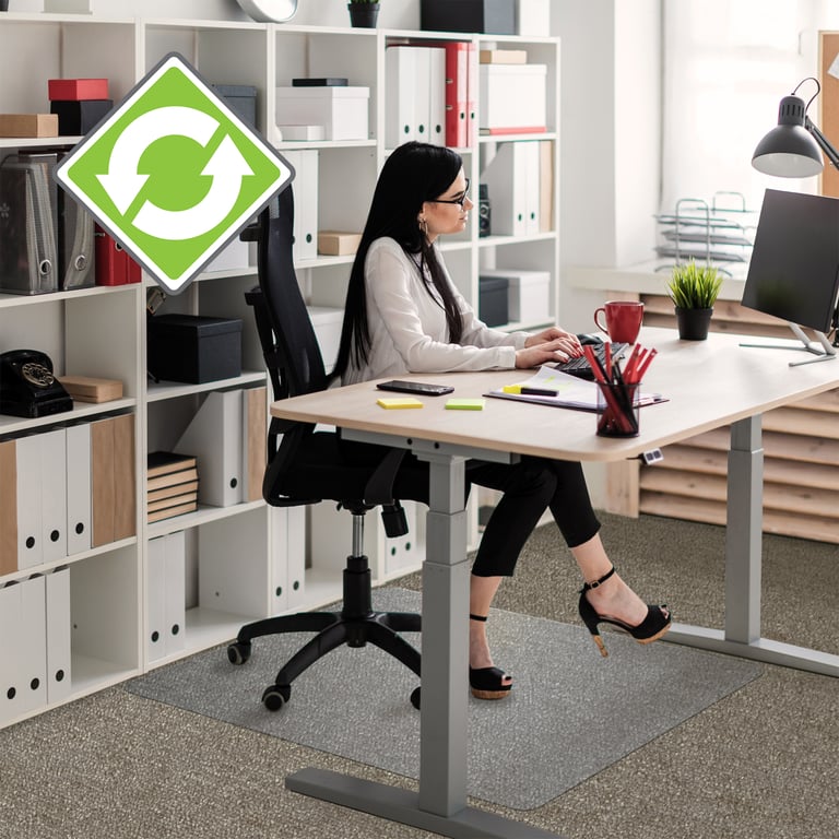 Cleartex Enhanced Polymer Rectangular Chair Mat - Eco-Friendly, Clear and Durable Protector for 9mm Carpets