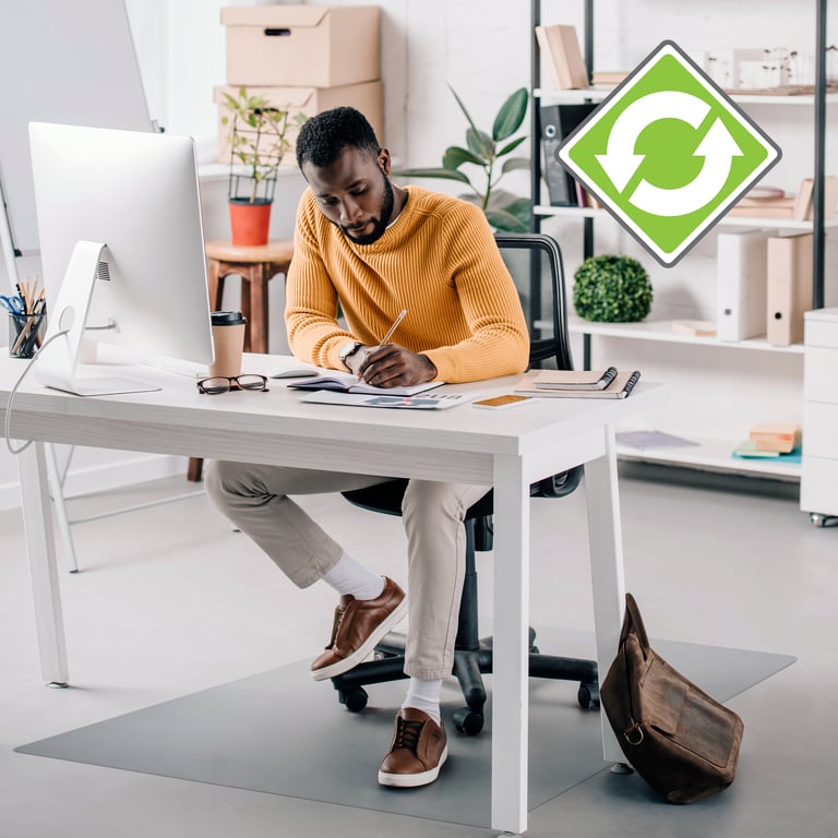 Cleartex Enhanced Polymer Clear Rectangular Chair Mat - Eco Friendly & Ergonomic Protection for Hard Floors