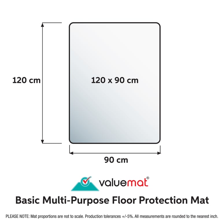 Valuemat Basic Vinyl Floor Protection Mat - Durable Chair Protector for Low Pile Carpets