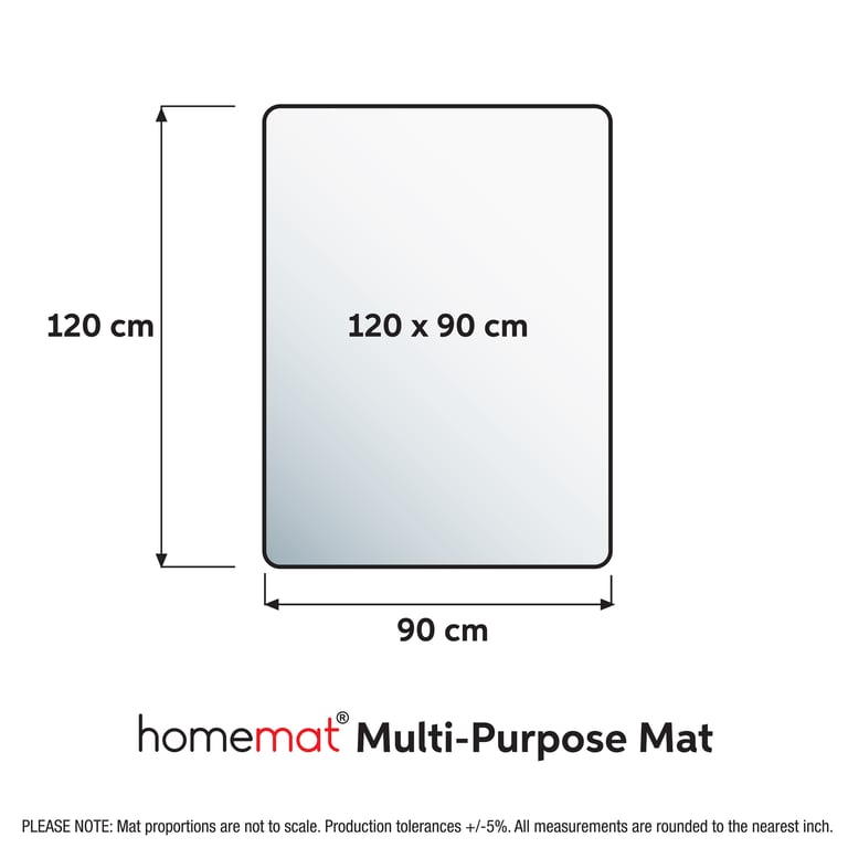 Homemat Rectangular Multi-Purpose Mat - Clear Vinyl Floor Protector with Anti-Skid Top Surface