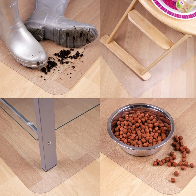 Homemat Rectangular Multi-Purpose Mat - Clear Vinyl Floor Protector with Anti-Skid Top Surface