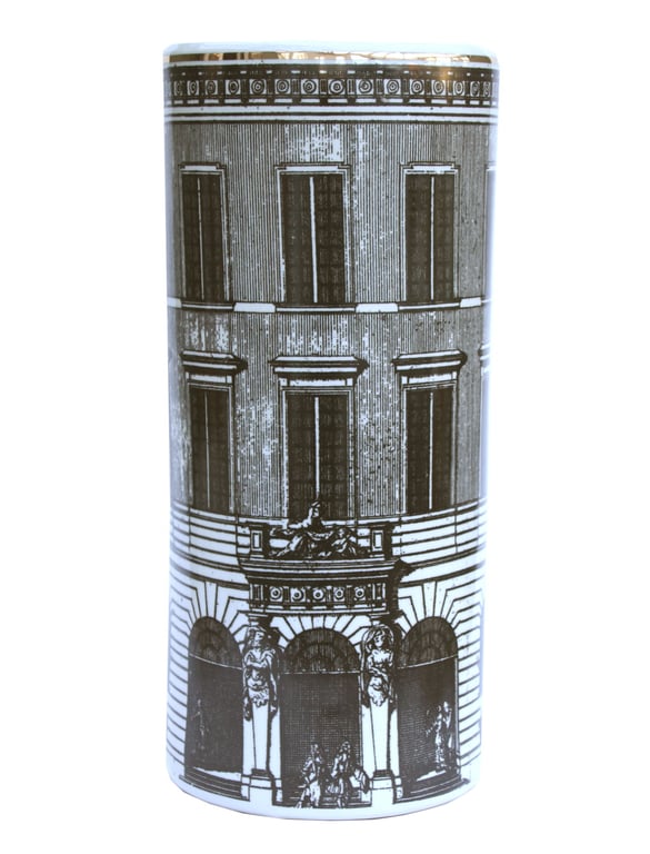 Ceramic Monochrome Umbrella Stand - Distressed Vintage Inspired Home Decor Accent