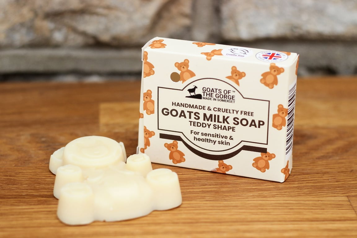 Goats Milk Soap Teddy Shape - Natural Moisturizing Bath Time Soap Bar