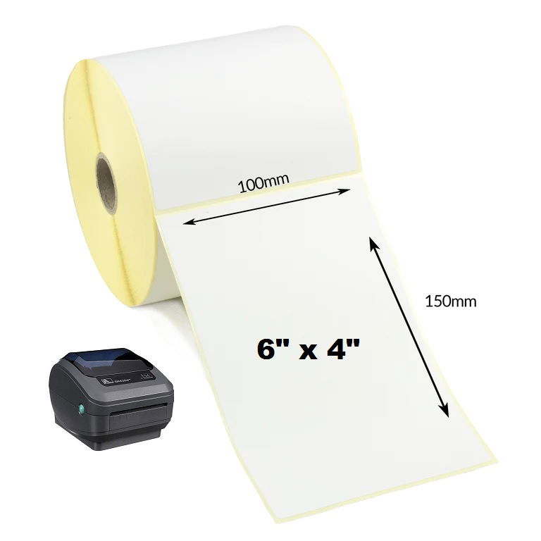 Direct Thermal Labels Roll of 500 - Permanent Adhesive, 4x6 Inch Labels (500 Count)
