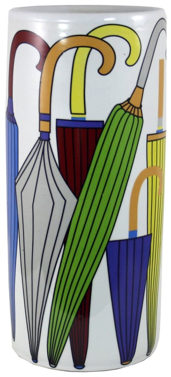 Glazed Ceramic Multi Coloured Umbrella Stand - Modern Home Decor