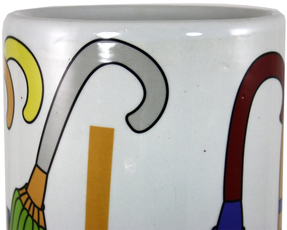 Glazed Ceramic Multi Coloured Umbrella Stand - Modern Home Decor
