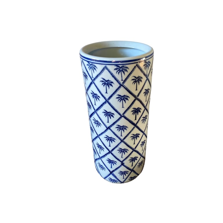 Palm Tree Print Ceramic Umbrella Stand for Hallway Organization