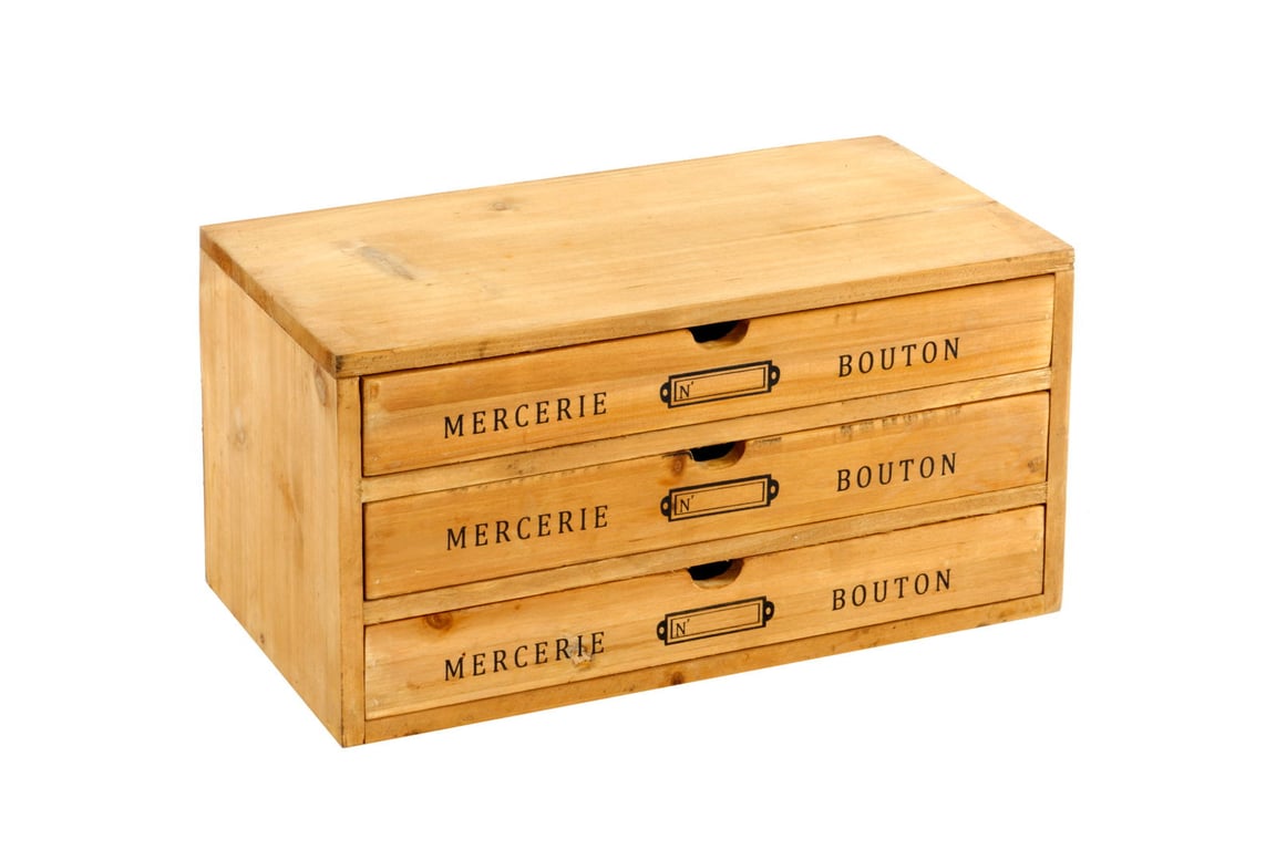 Three Drawer Shabby Chic Storage Organizer for Office, Kitchen, and Living Room