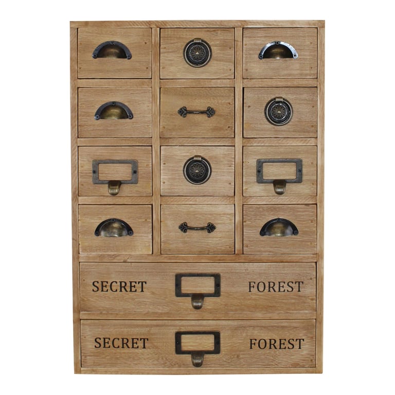 14 Drawer Wooden Storage Unit - Office Desk & Bedroom Organizer