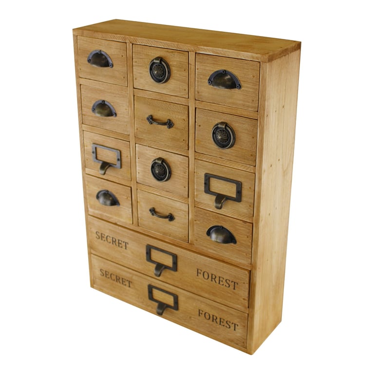 14 Drawer Wooden Storage Unit - Office Desk & Bedroom Organizer