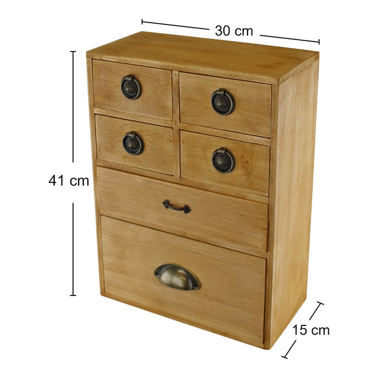 6 Drawer Wooden Storage Cabinet - Assorted Sizes, Office & Bedroom Organization Solutions