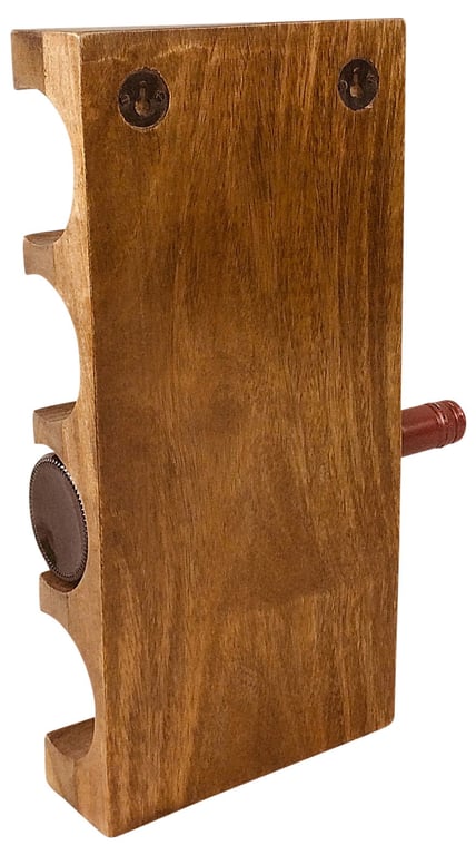 Mango Wood Wall Mounted Wine Rack - 4 Bottle Capacity