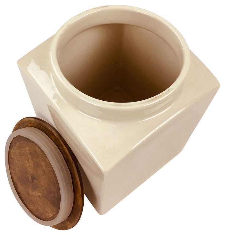 Ceramic Glazed Biscuit Jar - Air Tight Storage Container for Home and Kitchen Use