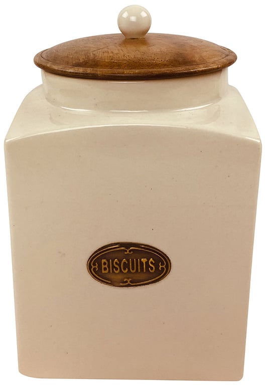 Ceramic Glazed Biscuit Jar - Air Tight Storage Container for Home and Kitchen Use