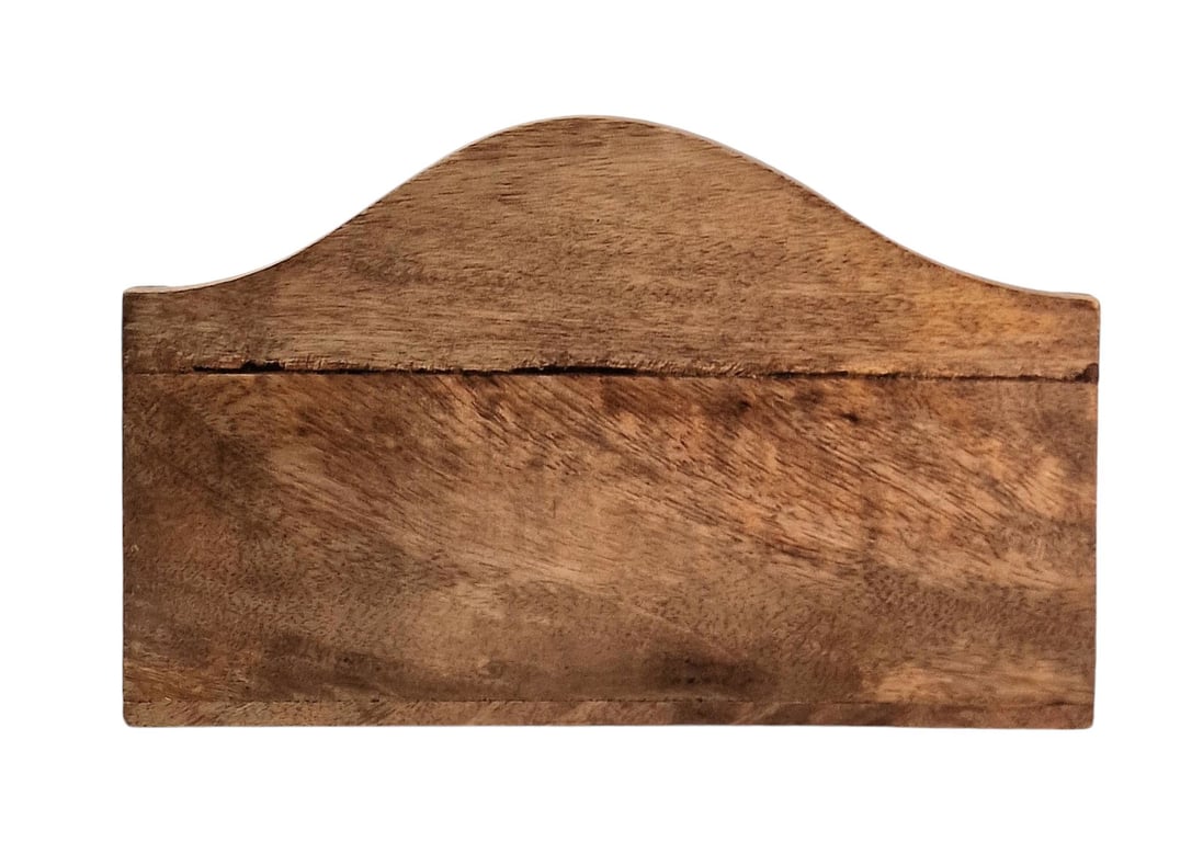 Mango Wood Letter Rack with Heart Design - Handcrafted, Sustainable Home Decor