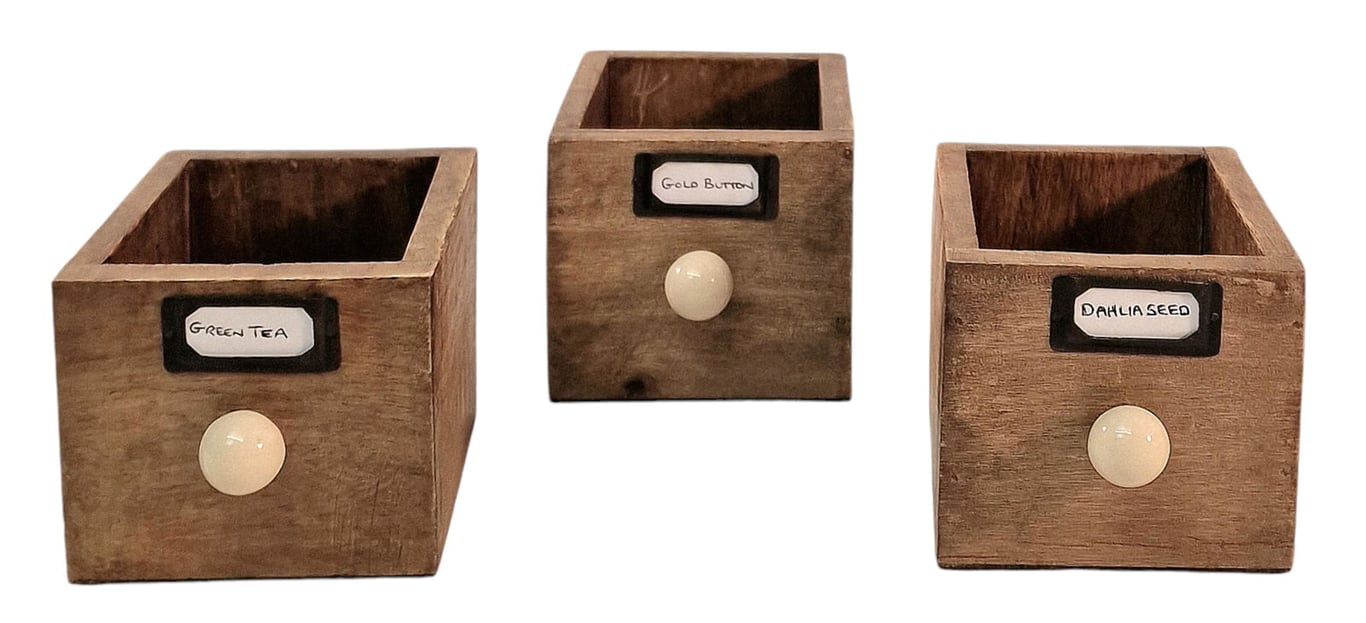 Mango Wood 12 Drawer Trinket Chest with Handcrafted Ceramic Knob Handles