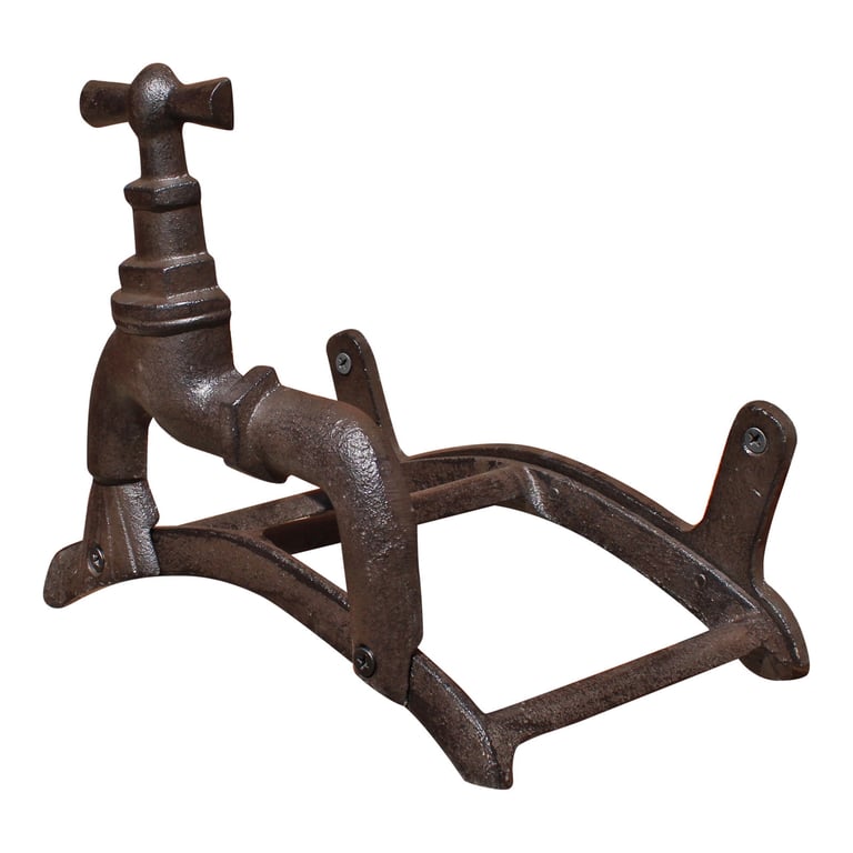 Rustic Cast Iron Wall Mounted Hosepipe Holder - Keeps Hoses Tidy and Organized