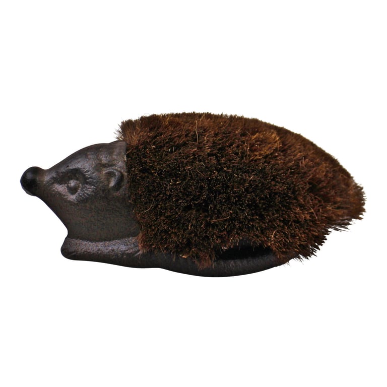 Cast Iron Hedgehog Boot Brush - Weather Resistant Outdoor Cleaner for Muddy Boots