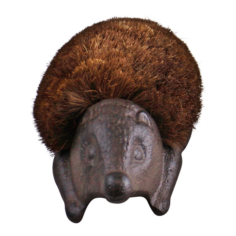 Cast Iron Hedgehog Boot Brush - Weather Resistant Outdoor Cleaner for Muddy Boots