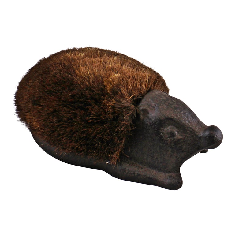 Cast Iron Hedgehog Boot Brush - Weather Resistant Outdoor Cleaner for Muddy Boots