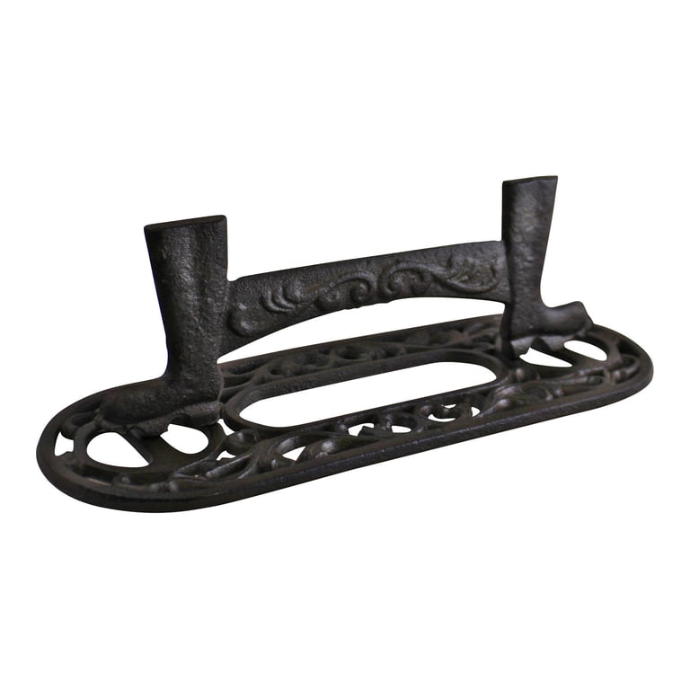 Cast Iron Ornate Boot Scraper - Weather Resistant Dirt Remover for Home Entrances