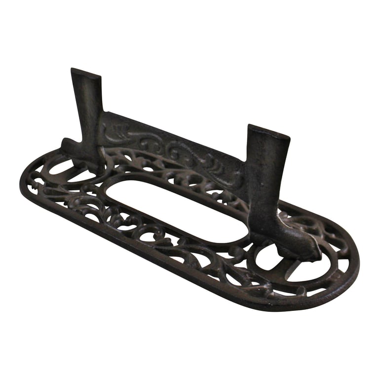Cast Iron Ornate Boot Scraper - Weather Resistant Dirt Remover for Home Entrances