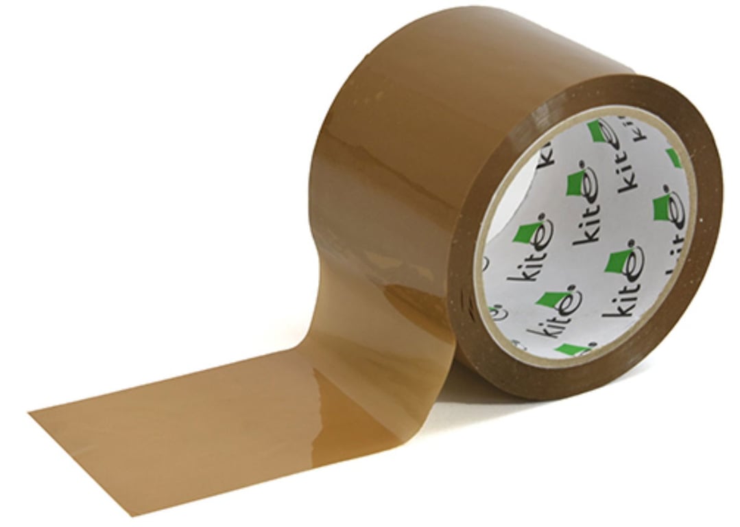 Brown Parcel Tape - 75mm Wide x 66m Long, Water-Based Acrylic Adhesive, Polypropylene Carrier