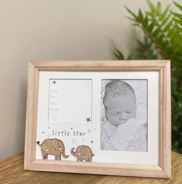 Little Star Wooden Safari Photo Frame - Perfect Nursery Decoration