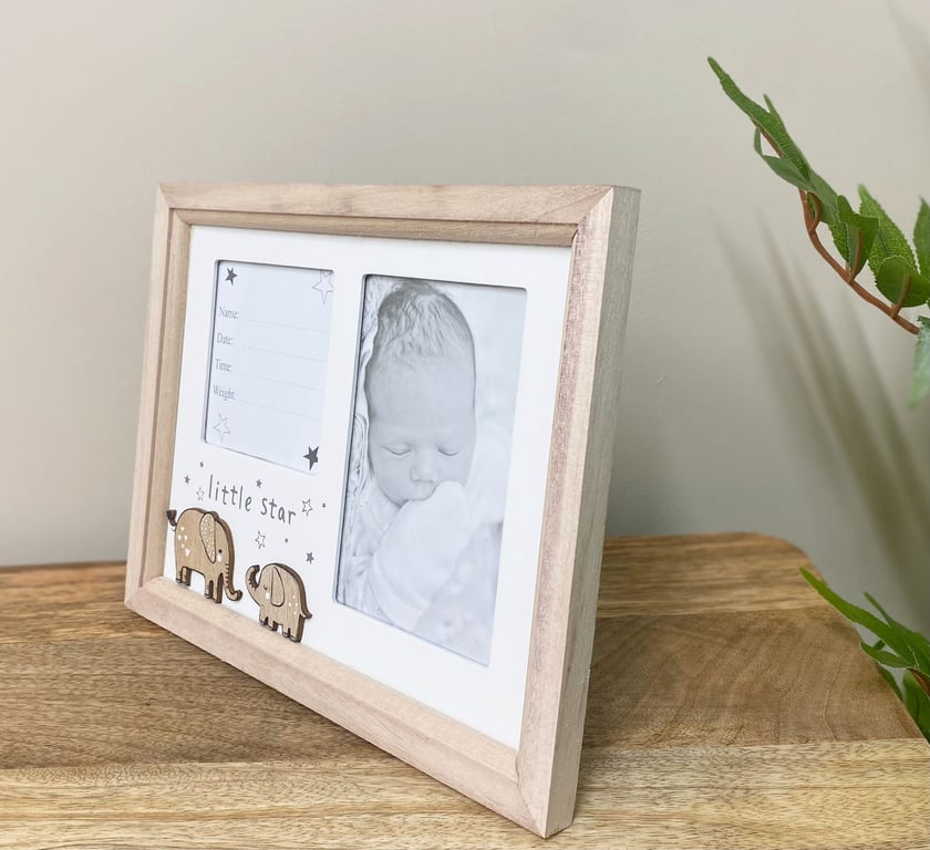 Little Star Wooden Safari Photo Frame - Perfect Nursery Decoration