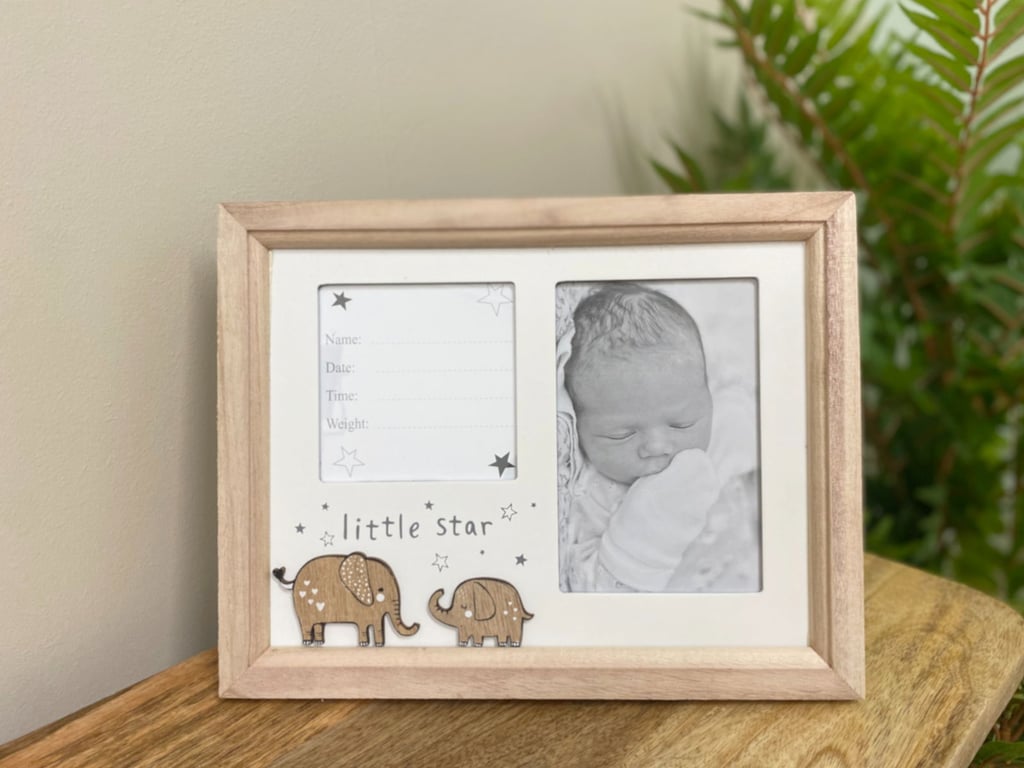 Little Star Wooden Safari Photo Frame - Perfect Nursery Decoration