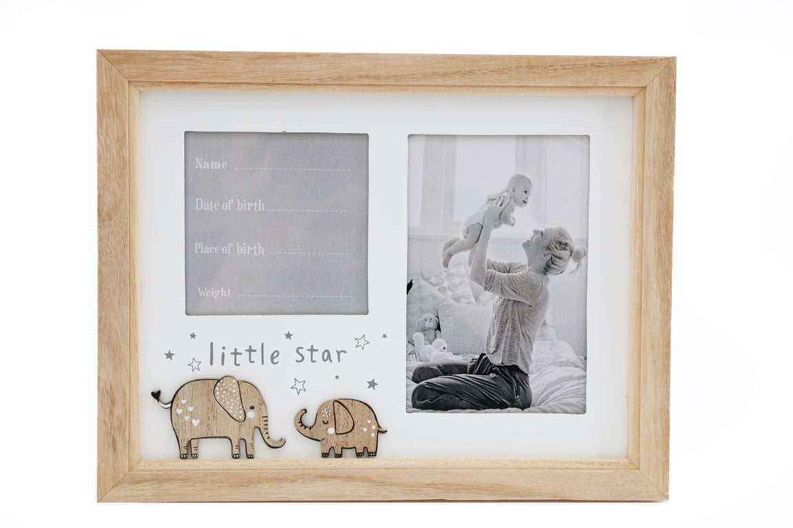 Little Star Wooden Safari Photo Frame - Perfect Nursery Decoration