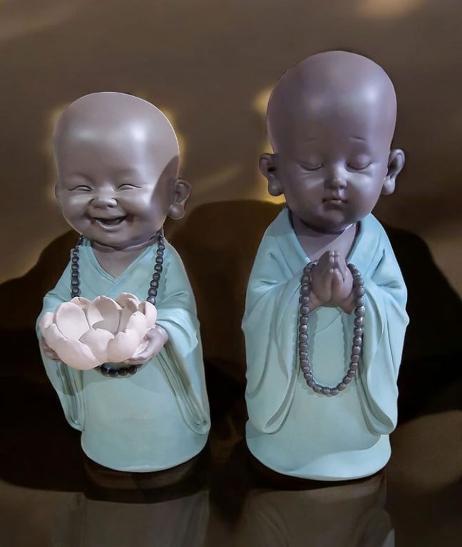 Large Buddha Statue Set of 2 - Trending Colour Home Decor Gift