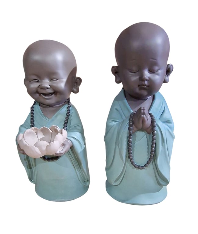 Large Buddha Statue Set of 2 - Trending Colour Home Decor Gift