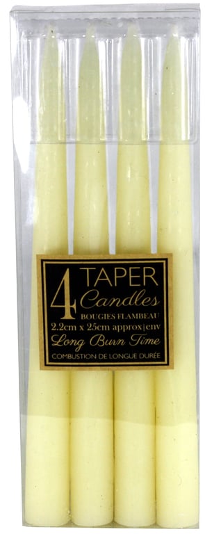 Ivory Taper Candles - Elegant Dinner Candles Gift Set of 4